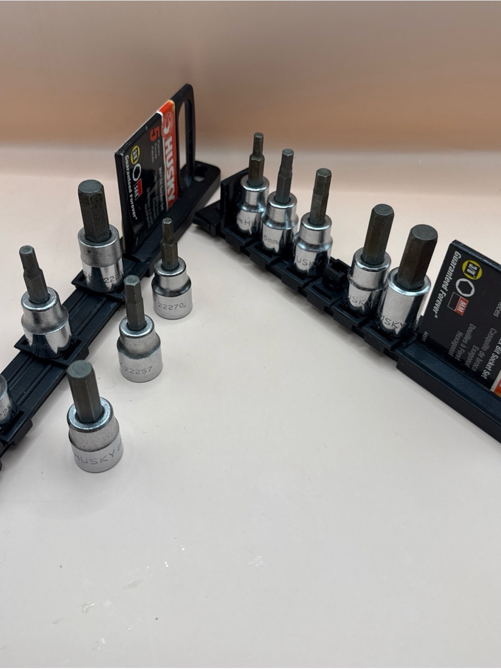 Lot of Husky 3/8 in. Drive Hex Bit Sockets Set of 5 SAE & 6 Metric 4 5 6 8 10mm